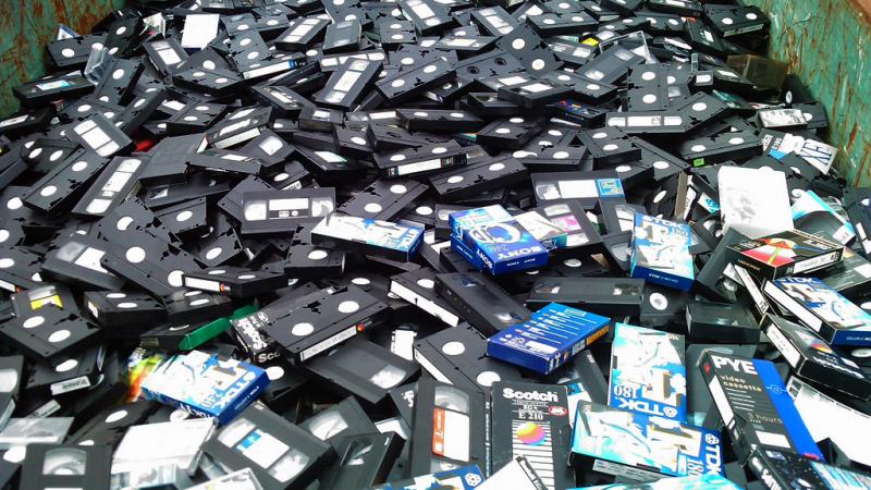 Video cassettes dumped.